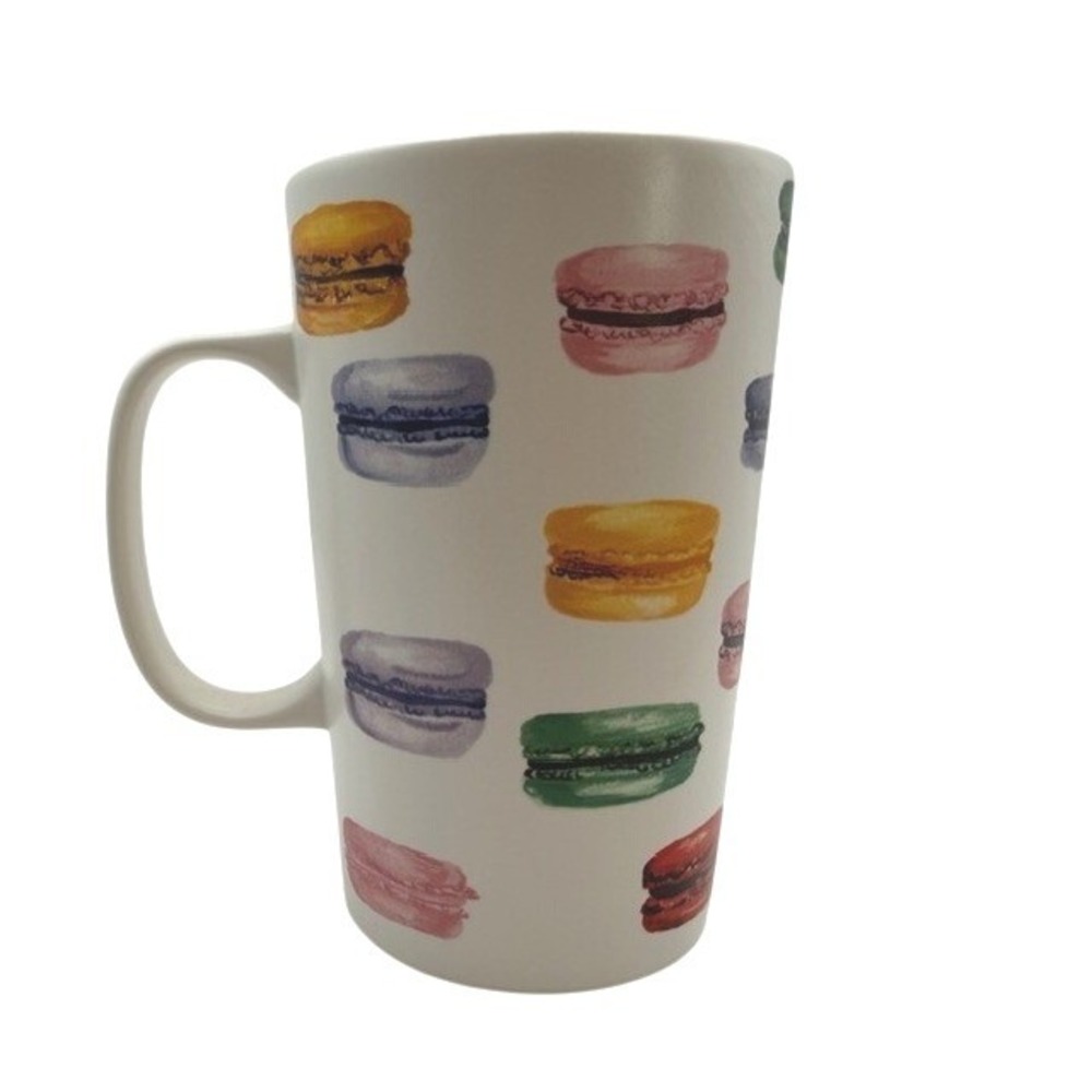 Starbucks Vintage 2015 Rainbow Macarons Mug White Multicolor Siren 16 oz New - Picture 2 of 4